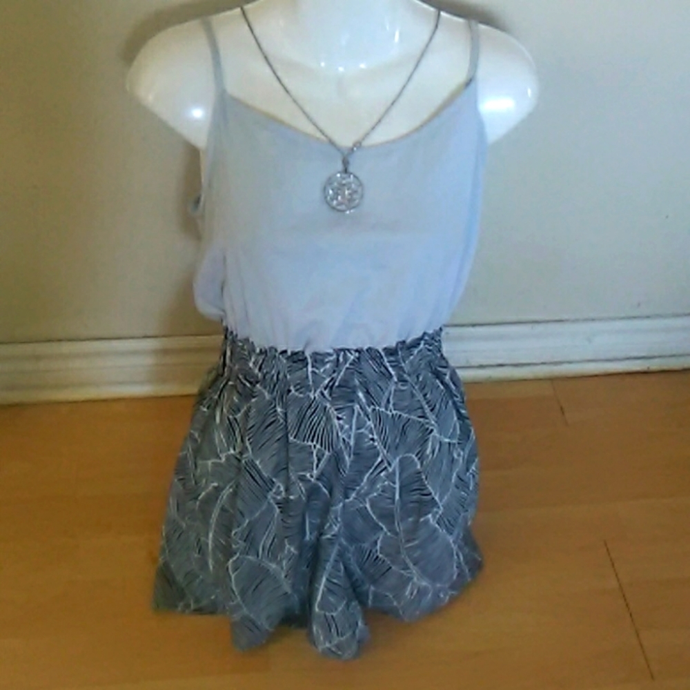 Lg light grey black multi bottom romper
